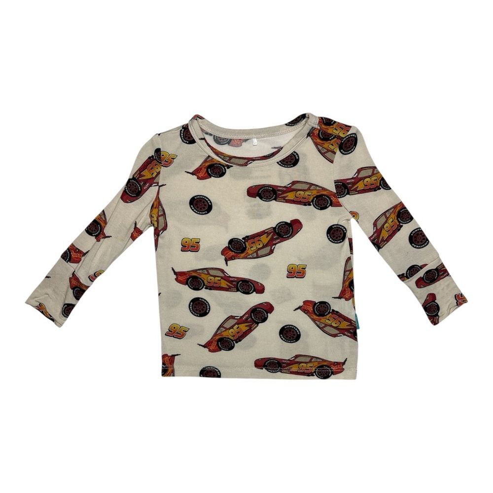 Posh Peanut Disney Cars Lightning McQueen Bamboo Pajama Top 6–12M